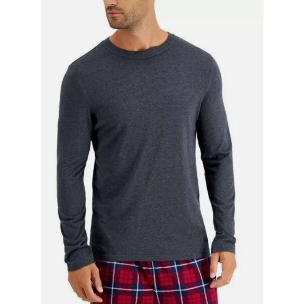 NEW! Club Room Sleep CR Charcoal Grey Sleep Shirt Long Sleeve Men's Size Small